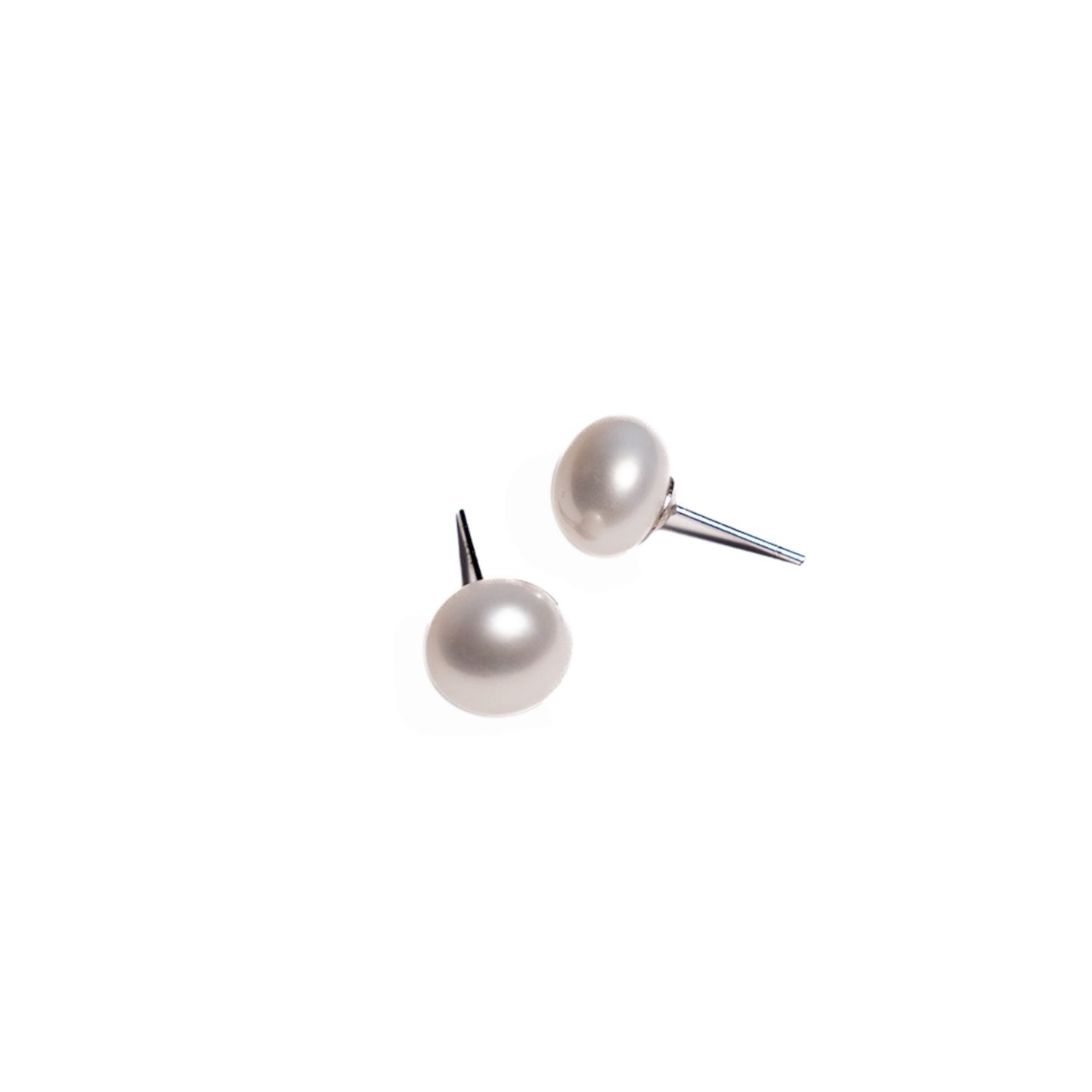 10-11mm S925 silver White Freshwater pearl Earring--Follow you heart