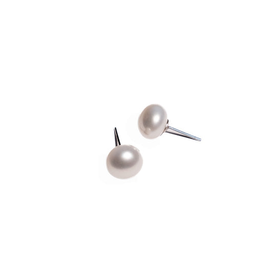 White Freshwater Pearl Earring 8-9mm S925 silver--Fairy Dance