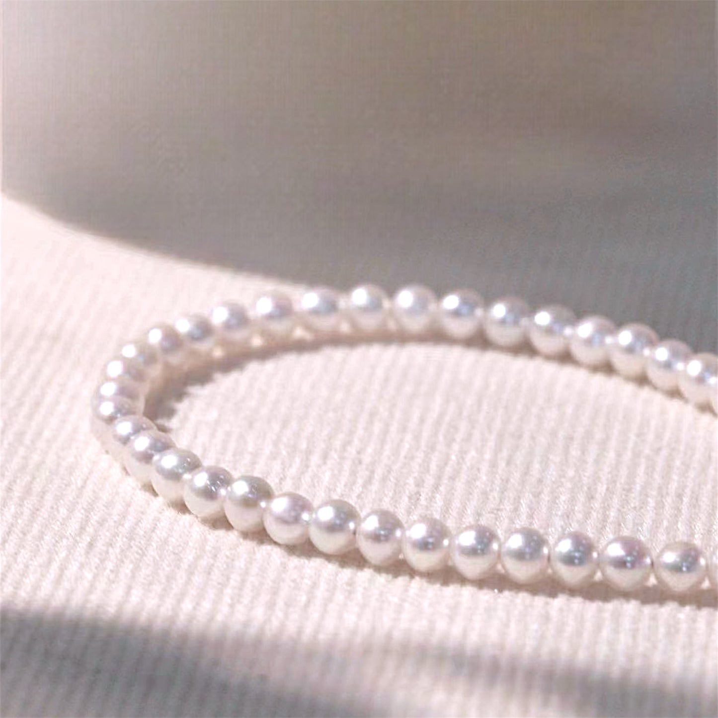 9-10mm AAAAA Quality S925 Silver   White Freshwater pearl Necklace--Moonbeam Pearl